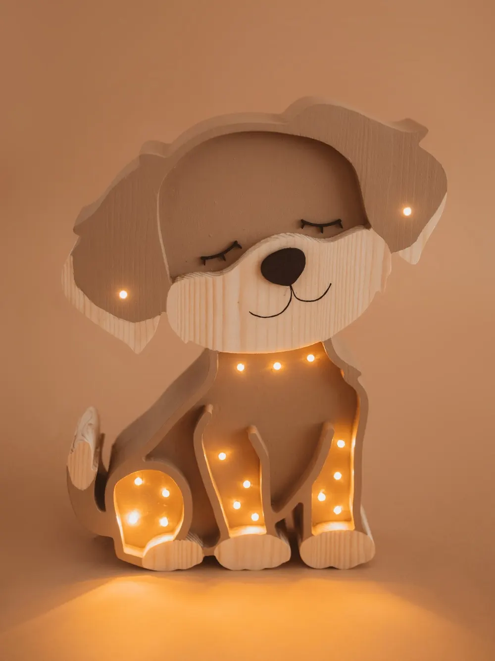 Dog — a handmade wooden night light