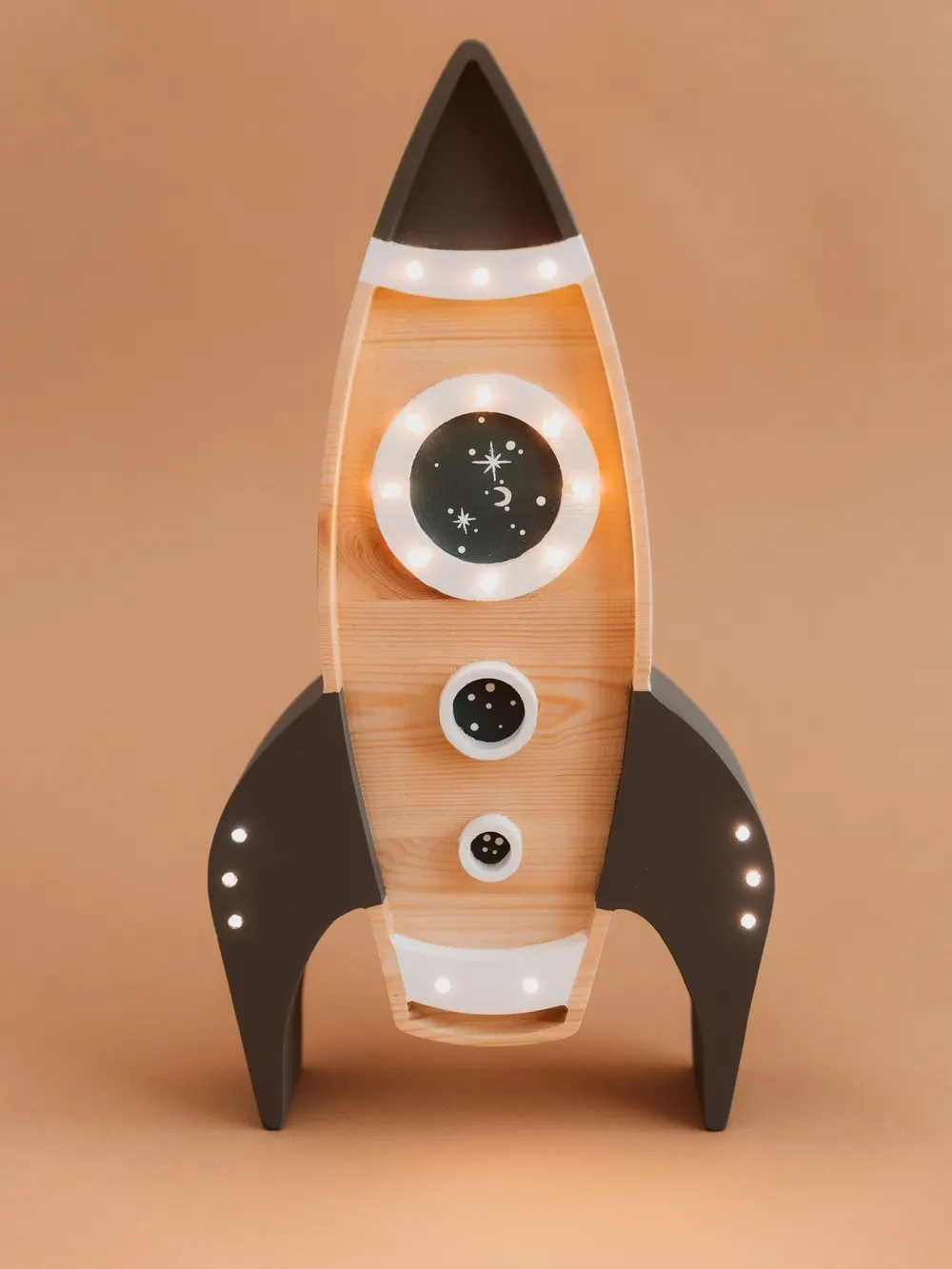 Rocket — a handmade wooden night light