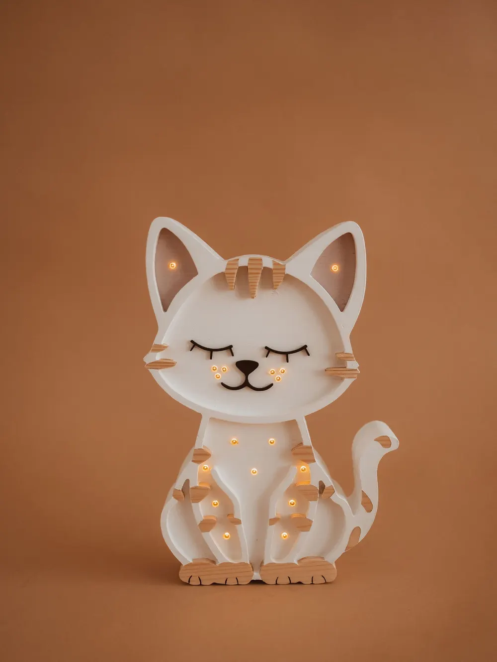 Cat — a handmade wooden night light