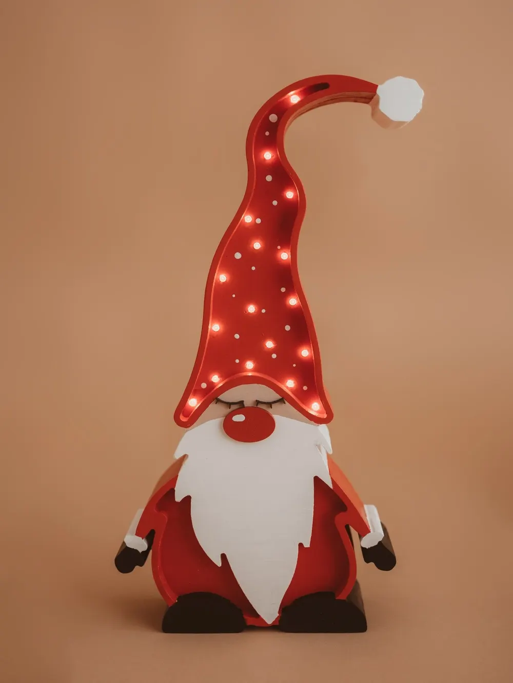 Pai Natal — candeeiro de presença em madeira, feito à mão