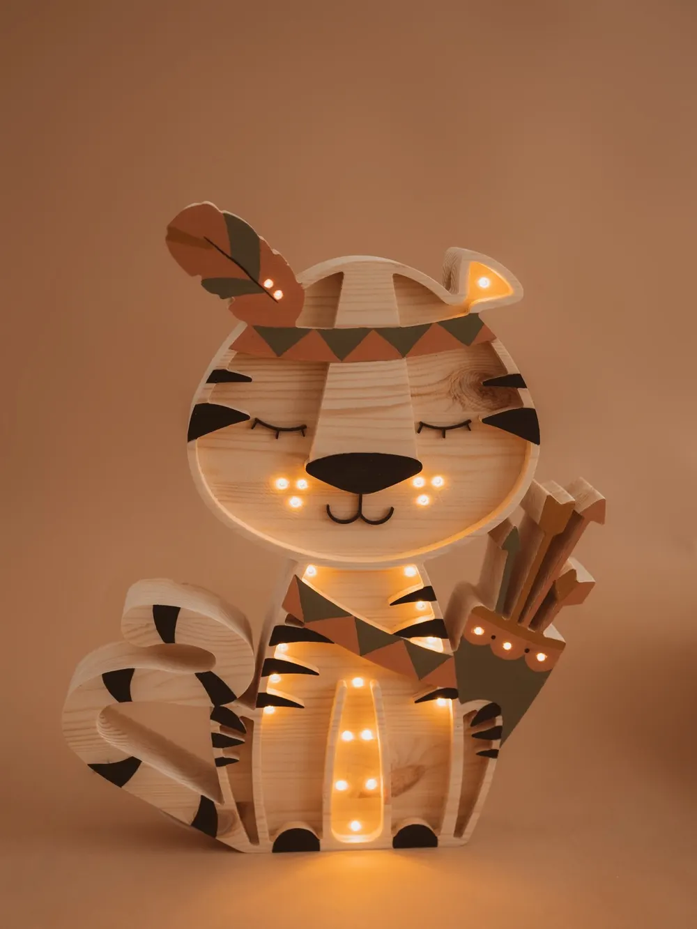 Indian Tiger — a handmade wooden night light